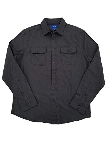 Apt. 9 Mens Dark Gray Long Sleeve Flannel Shirt XX-Large