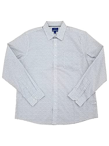 Apt. 9 Mens White Speckle Premier Flex Long Sleeve Button-Up Shirt XX-Large